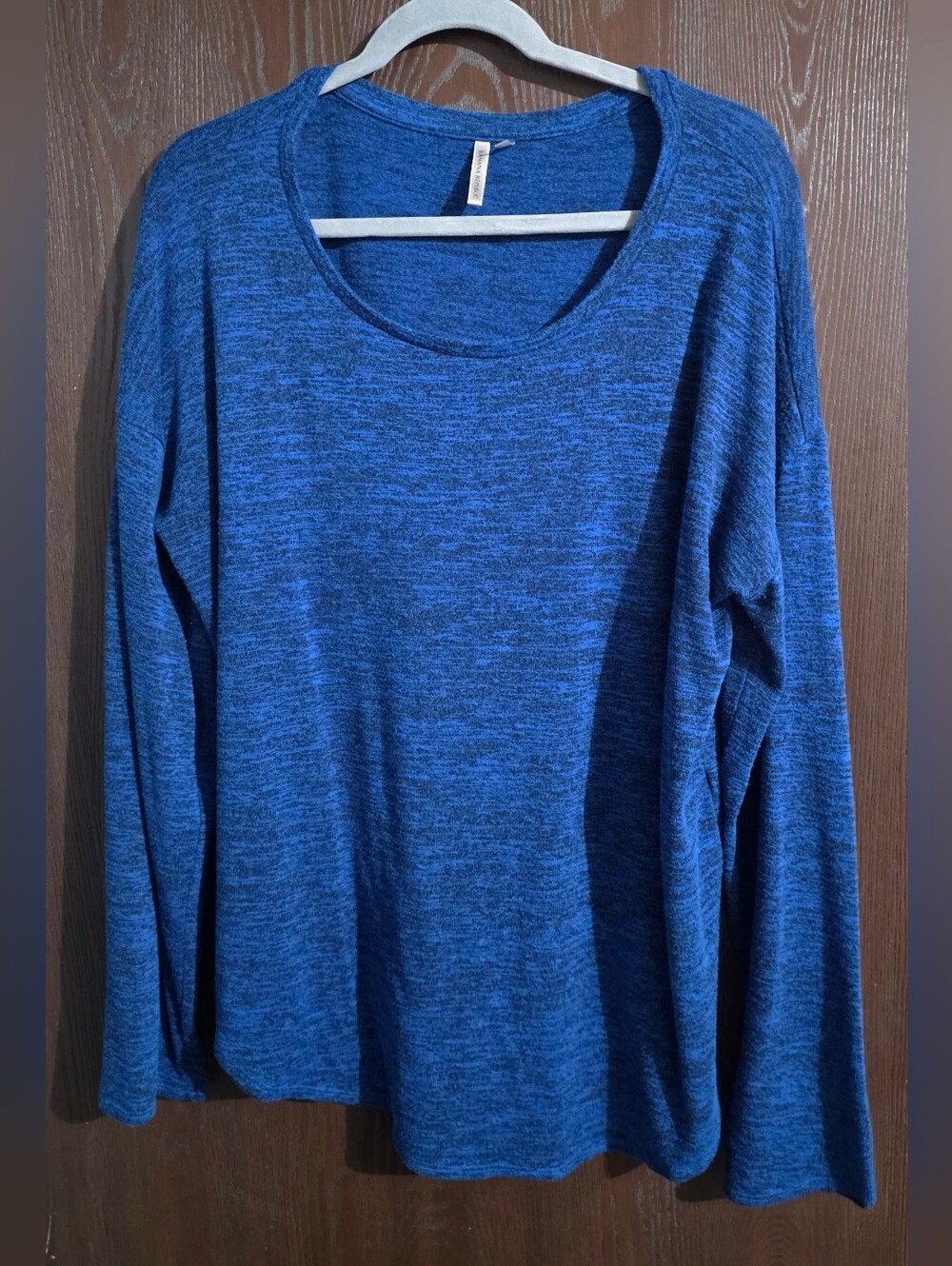 Banana Republic Royal Blue Heather Long Sleeve Scoop Neck Top